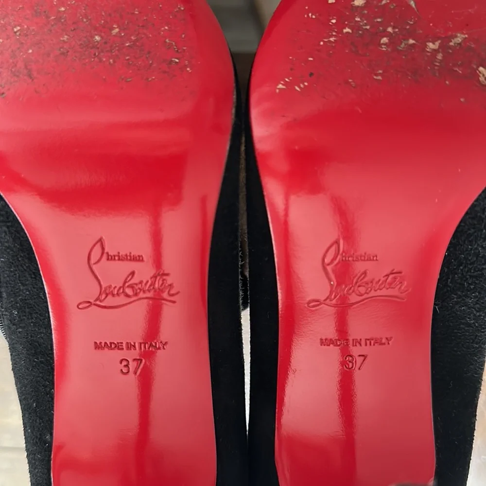 Christian Louboutin Suede Black Booties - Picture 6 of 8